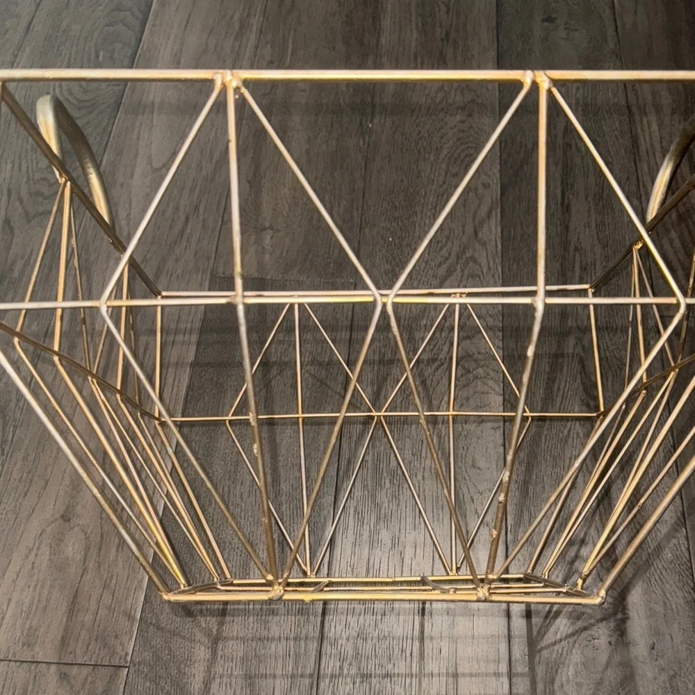 Gold and silver rustic like Wire Storage Basket
